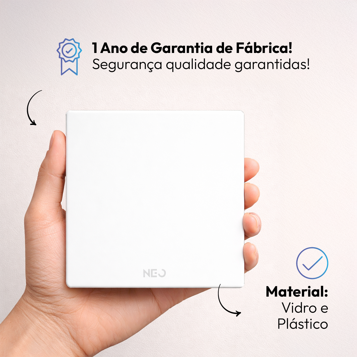 Placa Cega Espelho de Interruptor ou Tomada Liso 4X4 Branco Neo