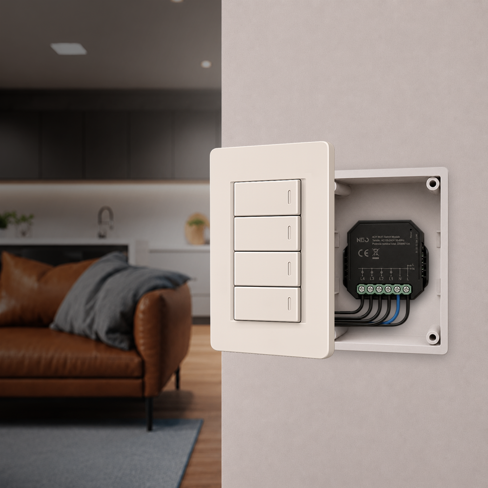 Módulo Relé 4 Interruptores Inteligente WiFi 5A Bivolt Neo