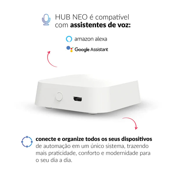 Kit Automação Hub Zigbee com Interruptores Tomada Inteligente Preto 4x2 Bivolt Neo Avant - NEO Avant