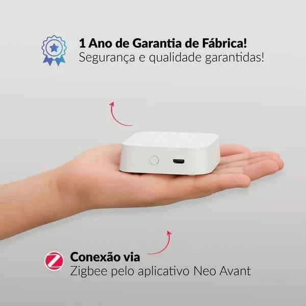 Kit Automação Hub Zigbee com Interruptores Tomada Inteligente Preto 4x2 Bivolt Neo Avant
