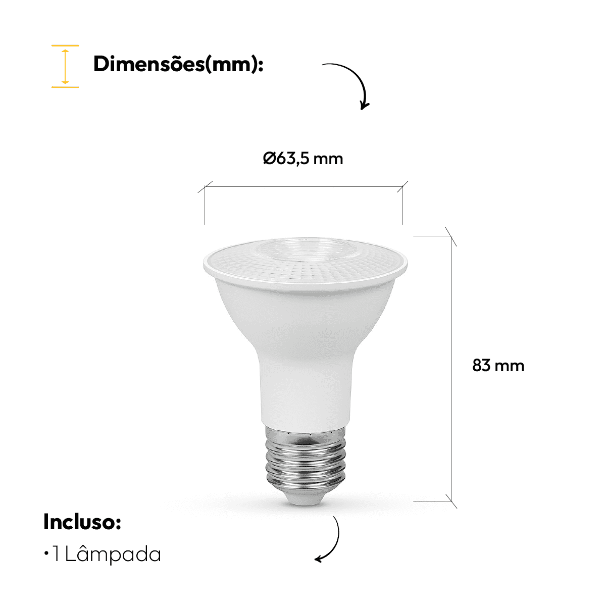 Lâmpada Led Par20 7w 6500k Branco Frio E27 Bivolt Alut