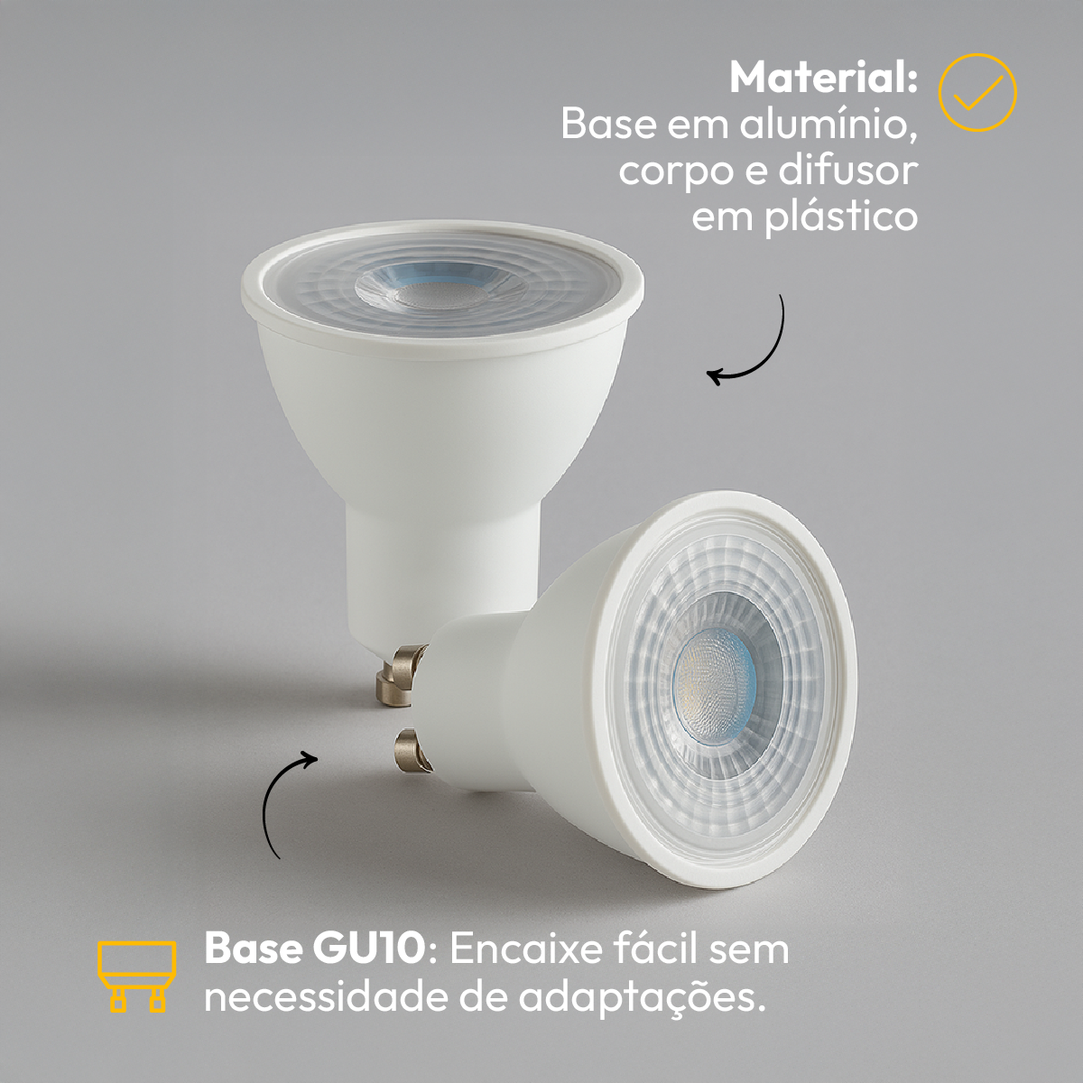 Lâmpada Led Dicróica MR16 4,8w 3000k Branco Quente GU10 Bivolt Alut