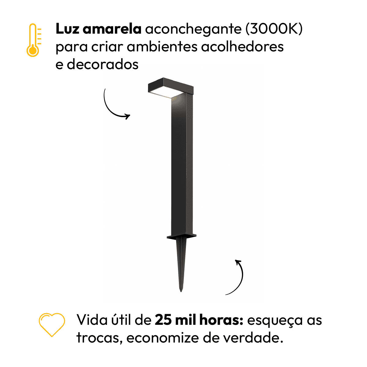 Poste Balizador Led Jardim 10w 3000k Bivolt Ip65 Preto Alut - NEO Avant