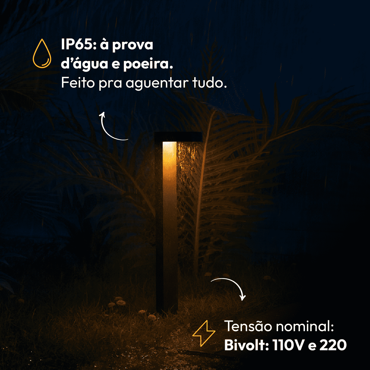 Poste Balizador Led Jardim 10w 3000k Bivolt Ip65 Preto Alut - NEO Avant