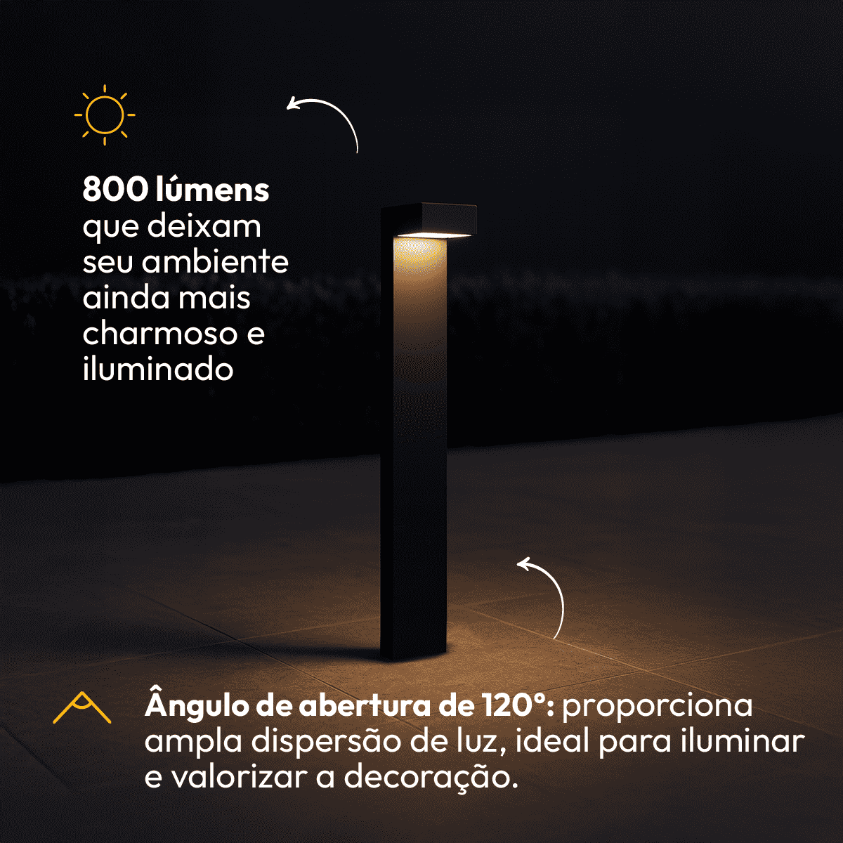 Poste Balizador Led Jardim 10w 3000k Bivolt Ip65 Preto Alut - NEO Avant