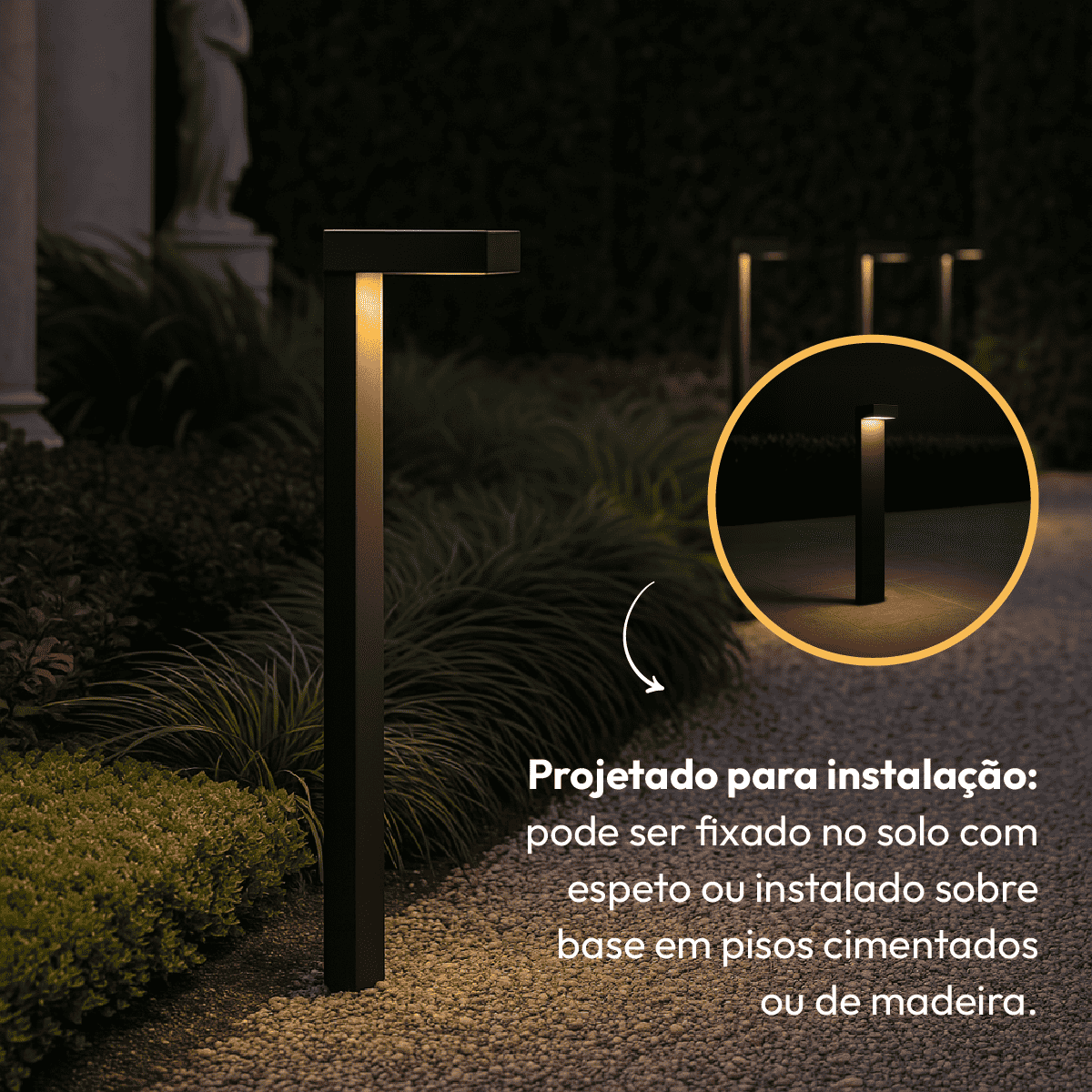 Poste Balizador Led Jardim 10w 3000k Bivolt Ip65 Preto Alut - NEO Avant