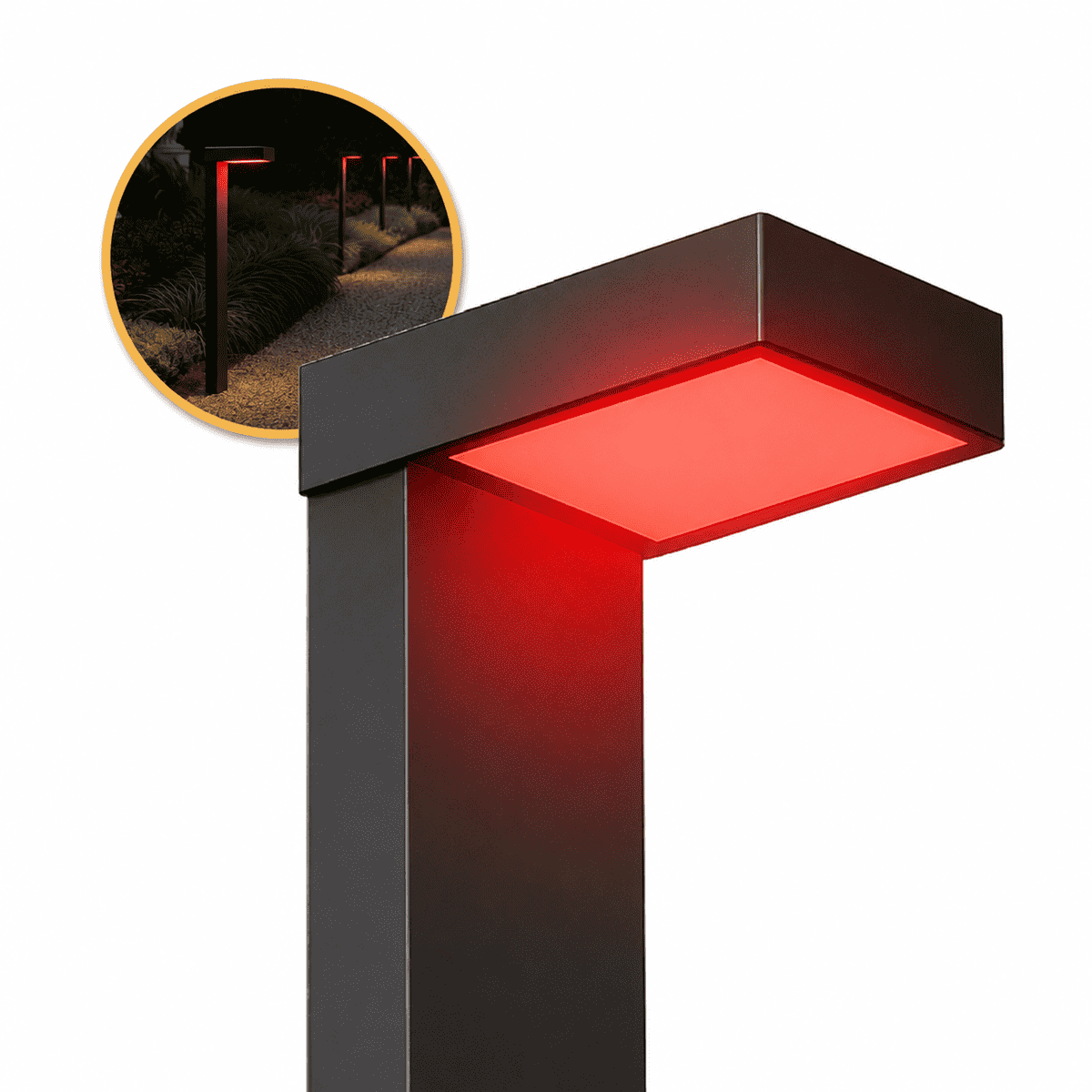 Poste Balizador Led Jardim 10w Vermelho Bivolt Ip65 Preto Alut