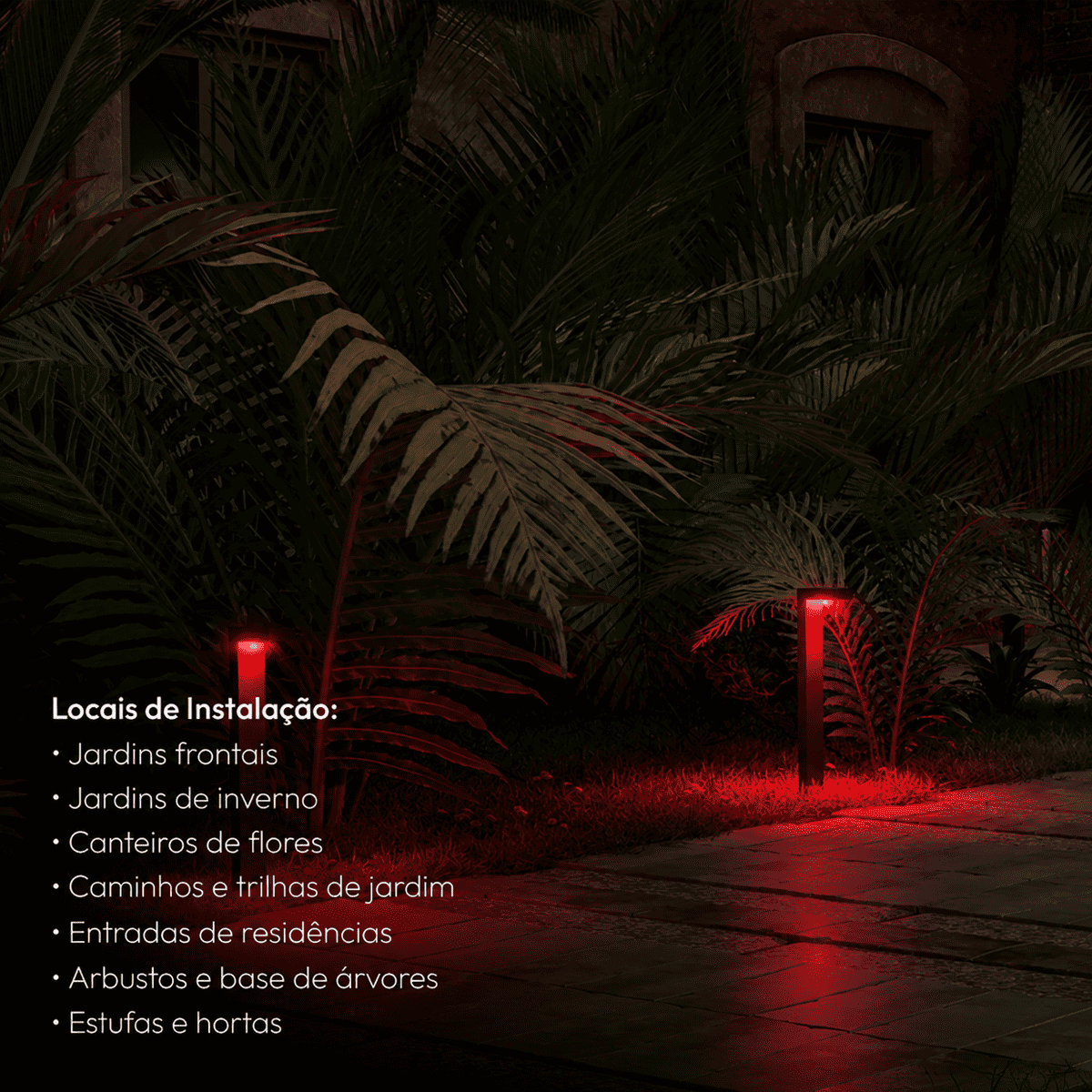 Poste Balizador Led Jardim 10w Vermelho Bivolt Ip65 Preto Alut - NEO Avant