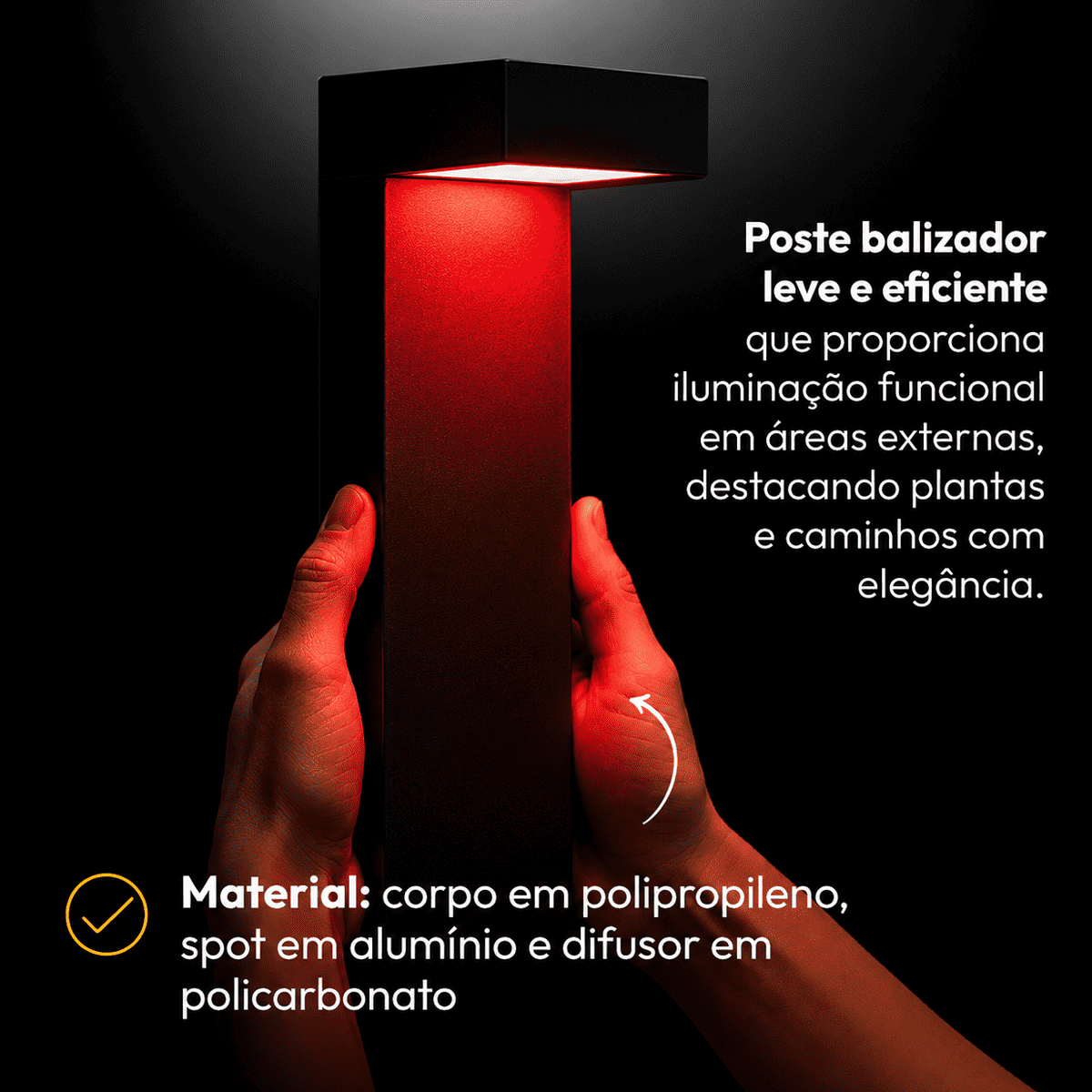 Poste Balizador Led Jardim 10w Vermelho Bivolt Ip65 Preto Alut - NEO Avant