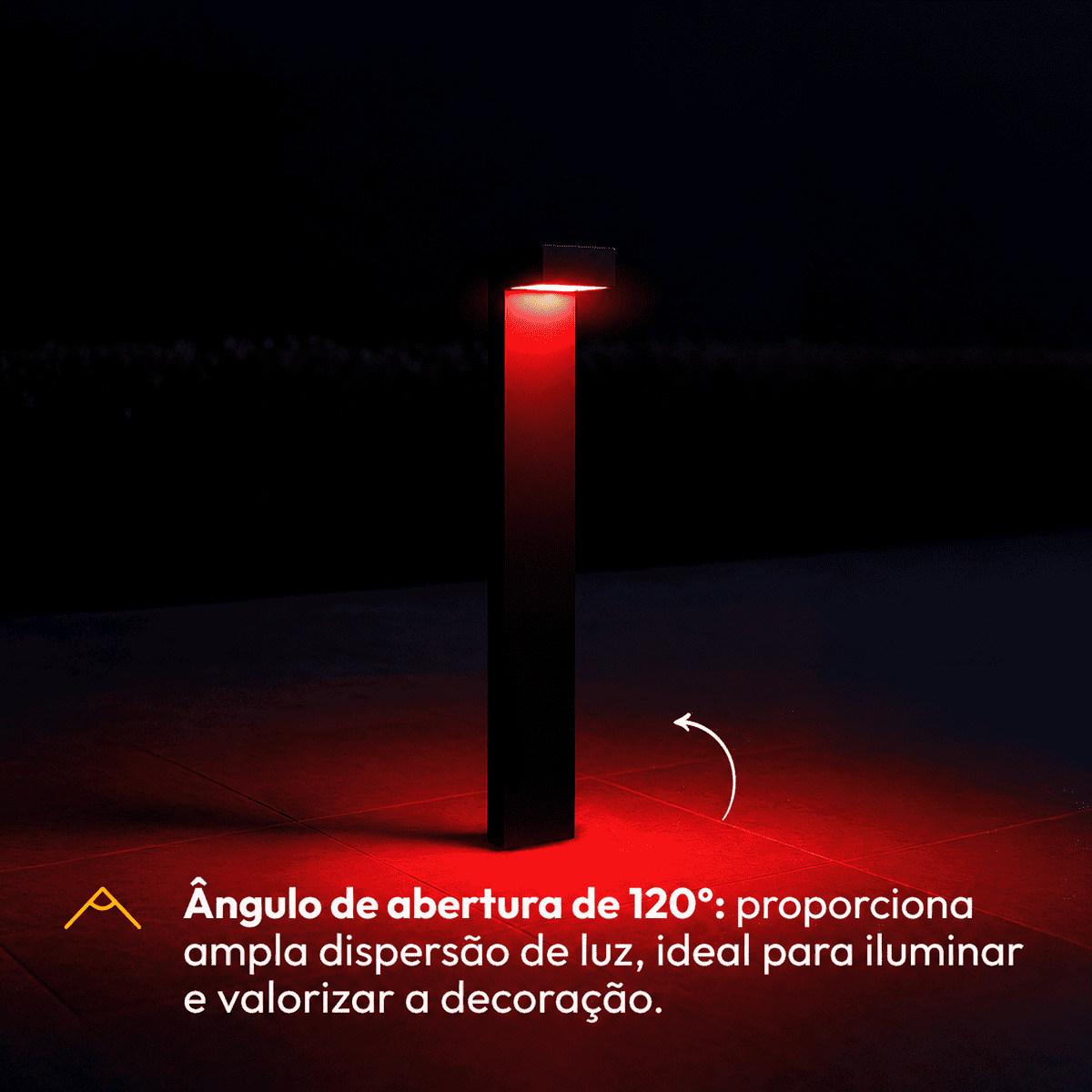 Poste Balizador Led Jardim 10w Vermelho Bivolt Ip65 Preto Alut