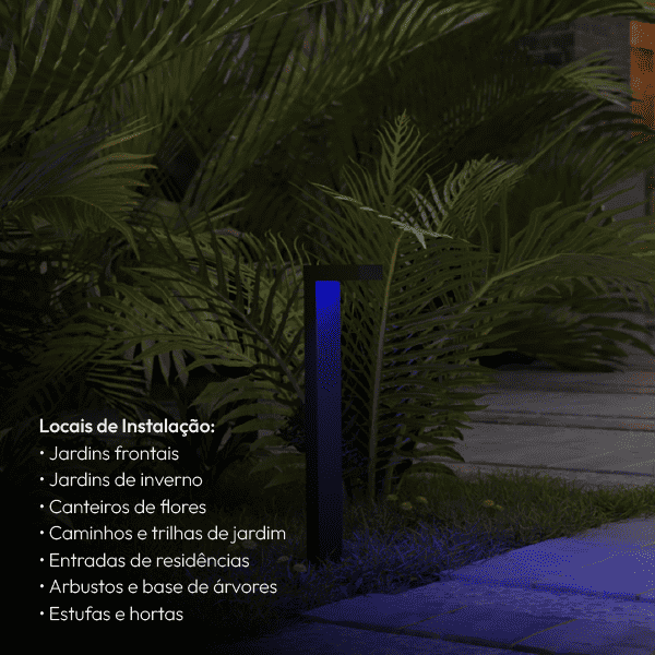 Poste Balizador Led Jardim 10w Azul Bivolt Ip65 Preto Alut - NEO Avant