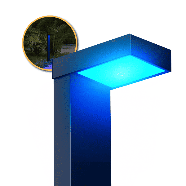 Poste Balizador Led Jardim 10w Azul Bivolt Ip65 Preto Alut - NEO Avant