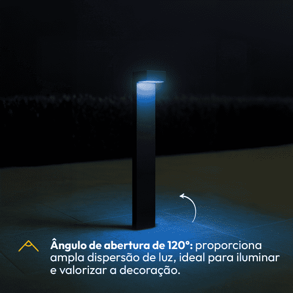 Poste Balizador Led Jardim 10w Azul Bivolt Ip65 Preto Alut - NEO Avant