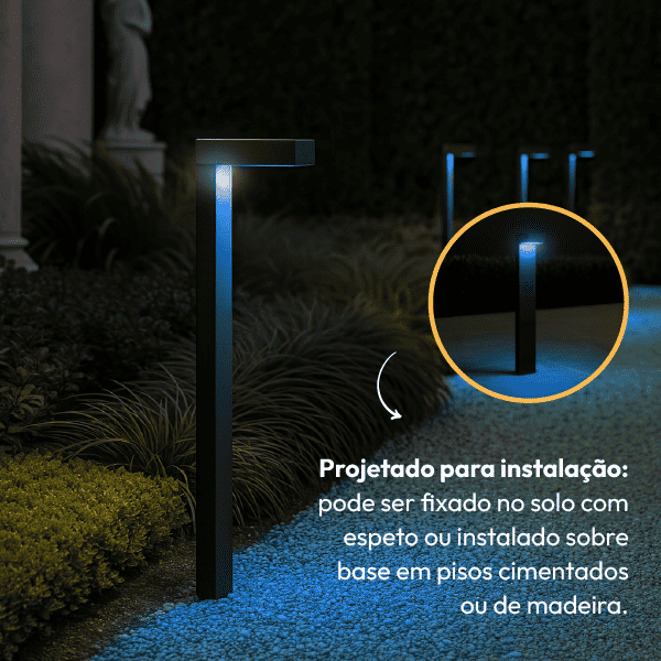 Poste Balizador Led Jardim 10w Azul Bivolt Ip65 Preto Alut - NEO Avant