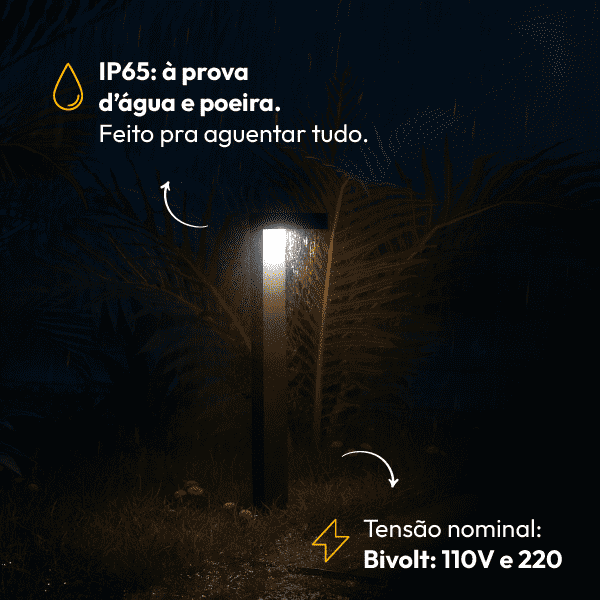 Poste Balizador Led Jardim 10w 6500k Bivolt Ip65 Preto Alut - NEO Avant