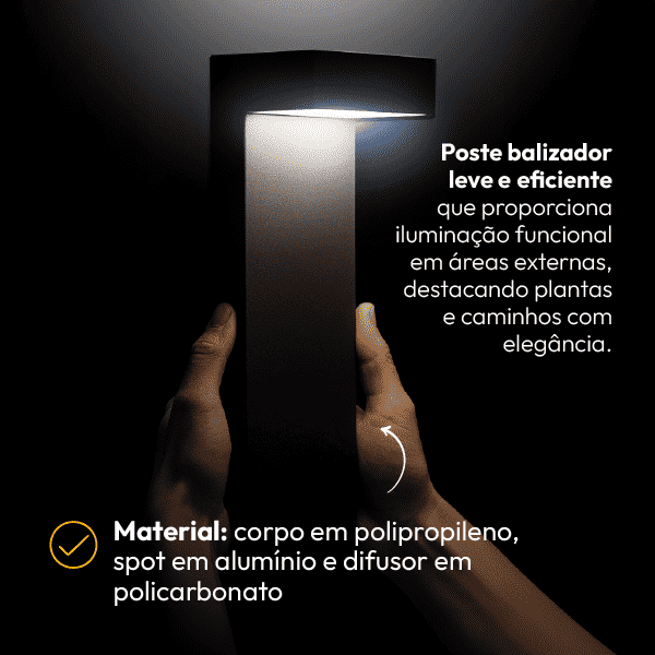 Poste Balizador Led Jardim 10w 6500k Bivolt Ip65 Preto Alut - NEO Avant