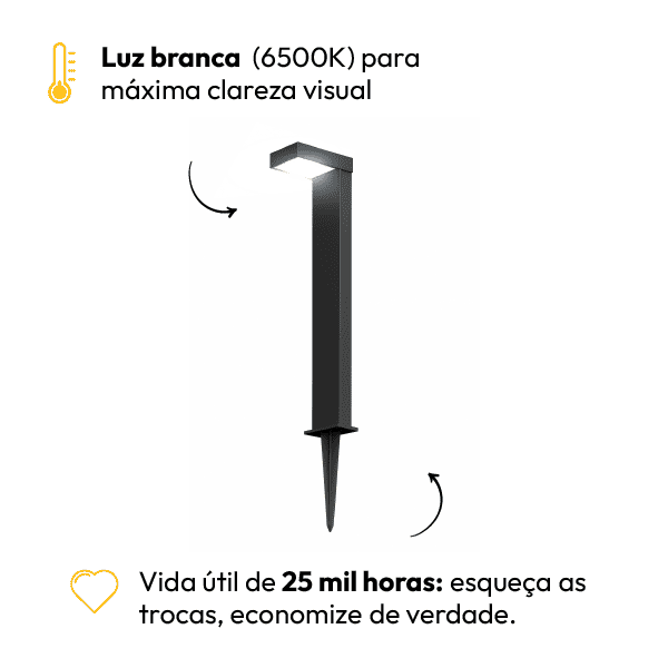 Poste Balizador Led Jardim 10w 6500k Bivolt Ip65 Preto Alut - NEO Avant
