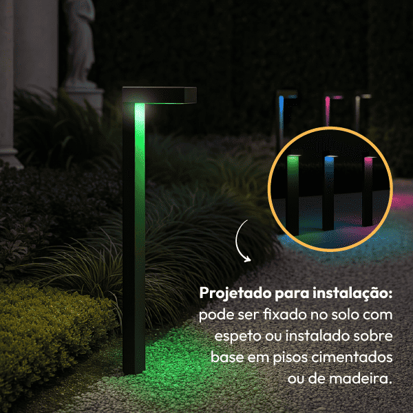 Poste Balizador Led Jardim 10w Rgb Bivolt Ip65 Preto Alut - NEO Avant