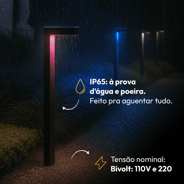 Poste Balizador Led Jardim 10w Rgb Bivolt Ip65 Preto Alut - NEO Avant