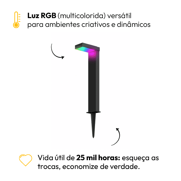 Poste Balizador Led Jardim 10w Rgb Bivolt Ip65 Preto Alut - NEO Avant