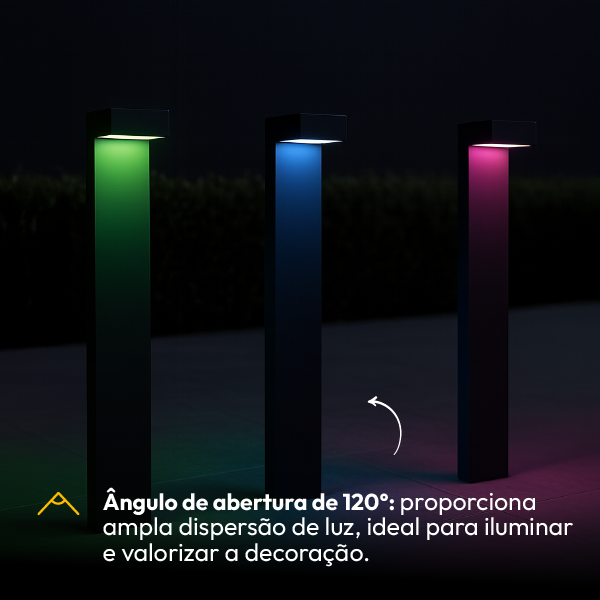 Poste Balizador Led Jardim 10w Rgb Bivolt Ip65 Preto Alut