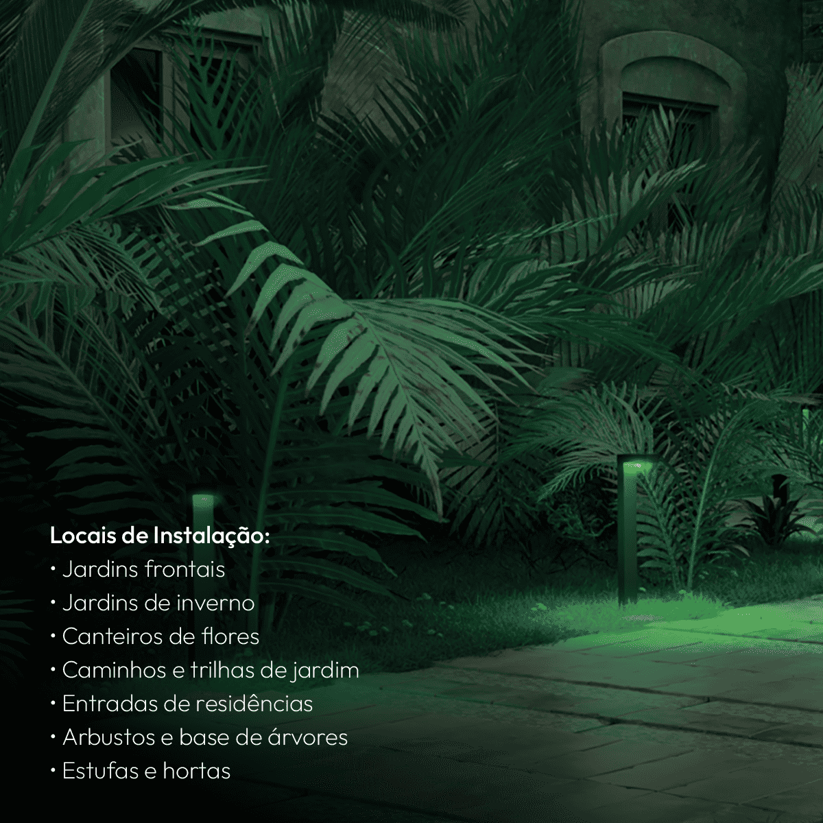 Poste Balizador Led Jardim 10w Verde Bivolt Ip65 Preto Alut - NEO Avant