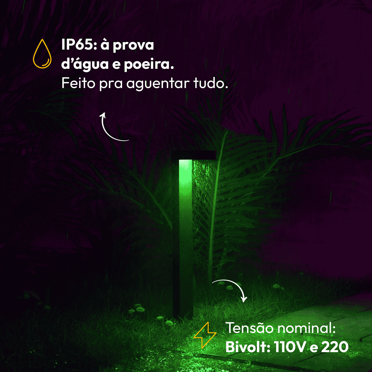Poste Balizador Led Jardim 10w Verde Bivolt Ip65 Preto Alut - NEO Avant