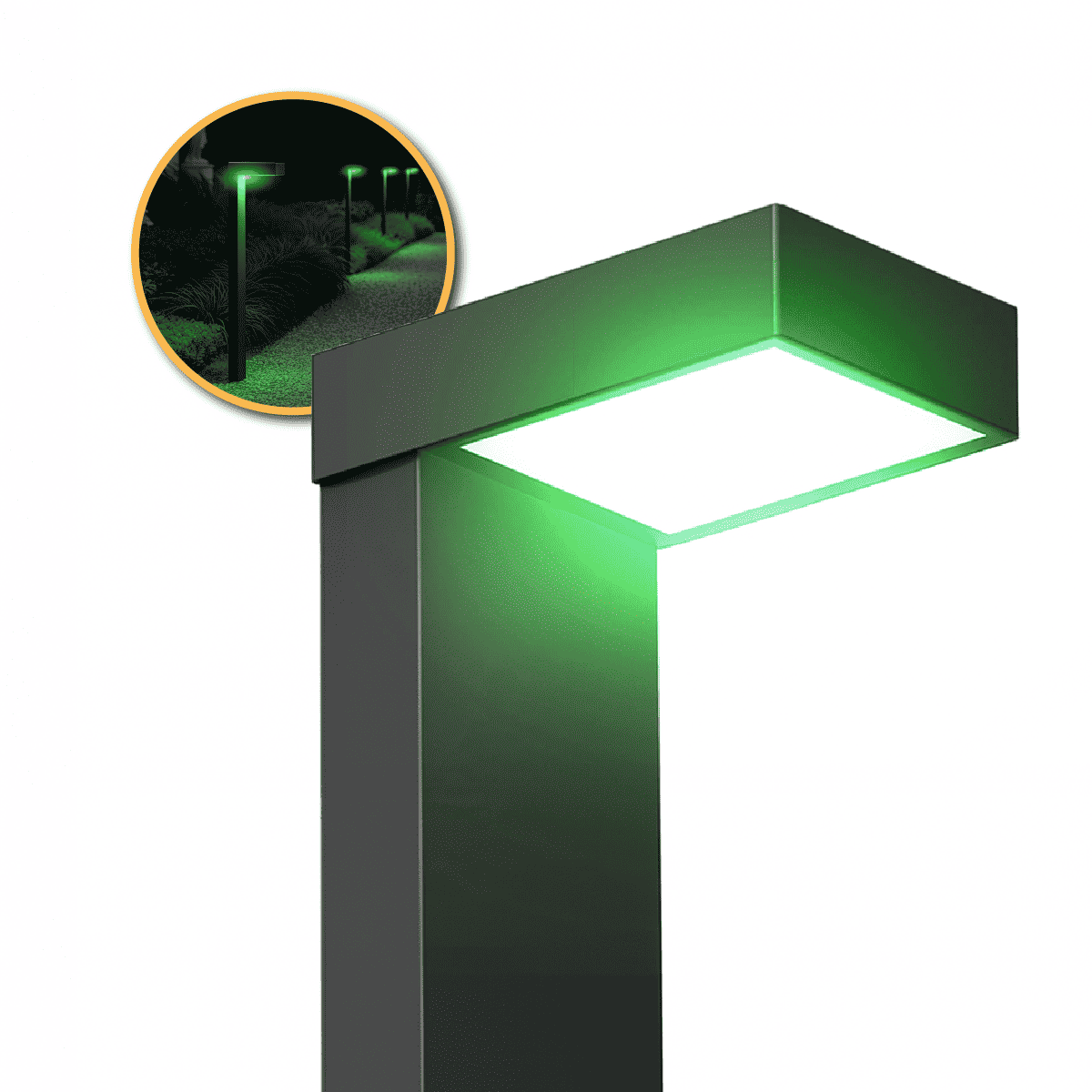 Poste Balizador Led Jardim 10w Verde Bivolt Ip65 Preto Alut - NEO Avant