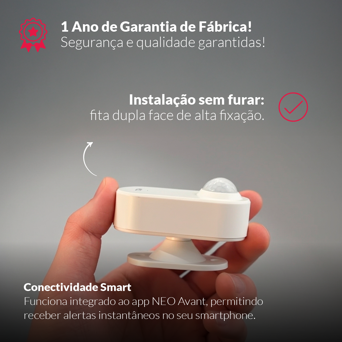 Sensor Presença Articulado 180 graus Zigbee Embutir Bivolt Branco Neo