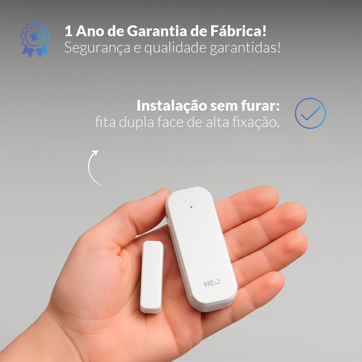 Sensor Porta e Janela Wifi Sobrepor Branco Neo