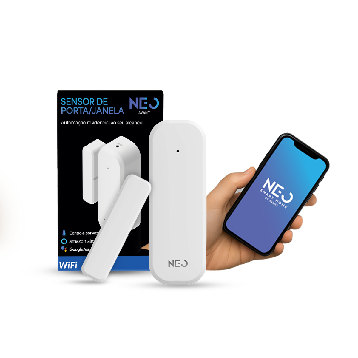 Sensor Porta e Janela Wifi Sobrepor Branco Neo