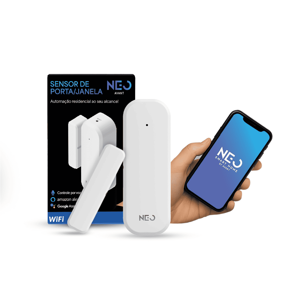 Sensor Porta e Janela Wifi Sobrepor Branco Neo - NEO Avant