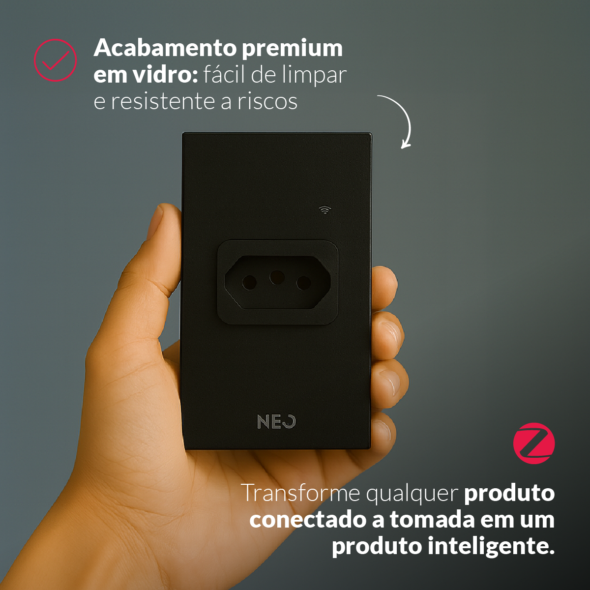 Tomada Inteligente Zigbee 20A Bivolt Preto Neo