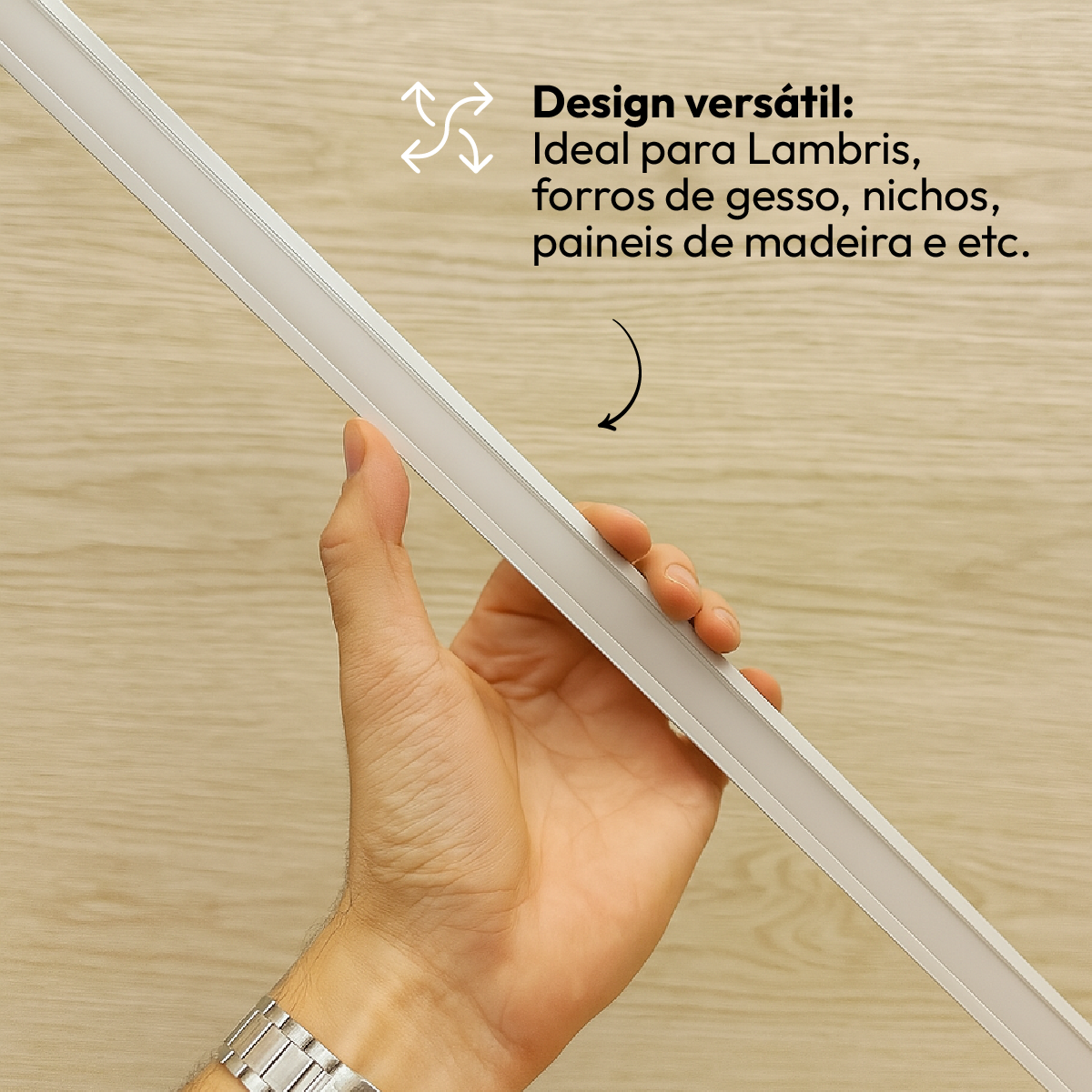 Perfil Led Barra 2m Inside 24x08mm Embutir Branco Alut