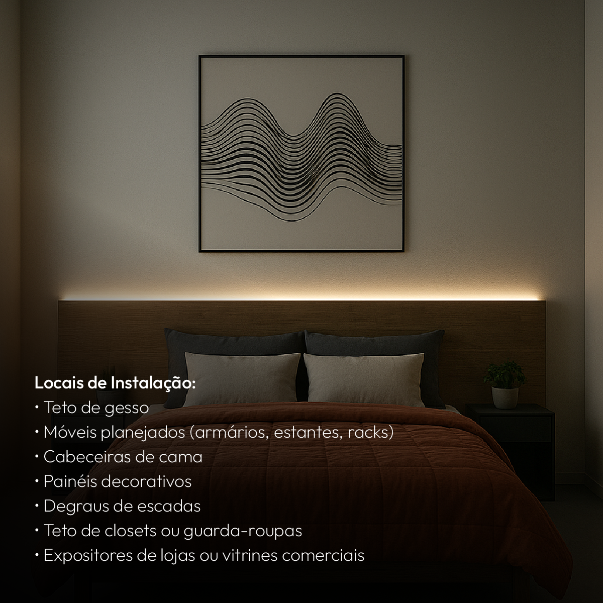 Perfil Led Barra 2m Inside 24x08mm Embutir Branco Alut