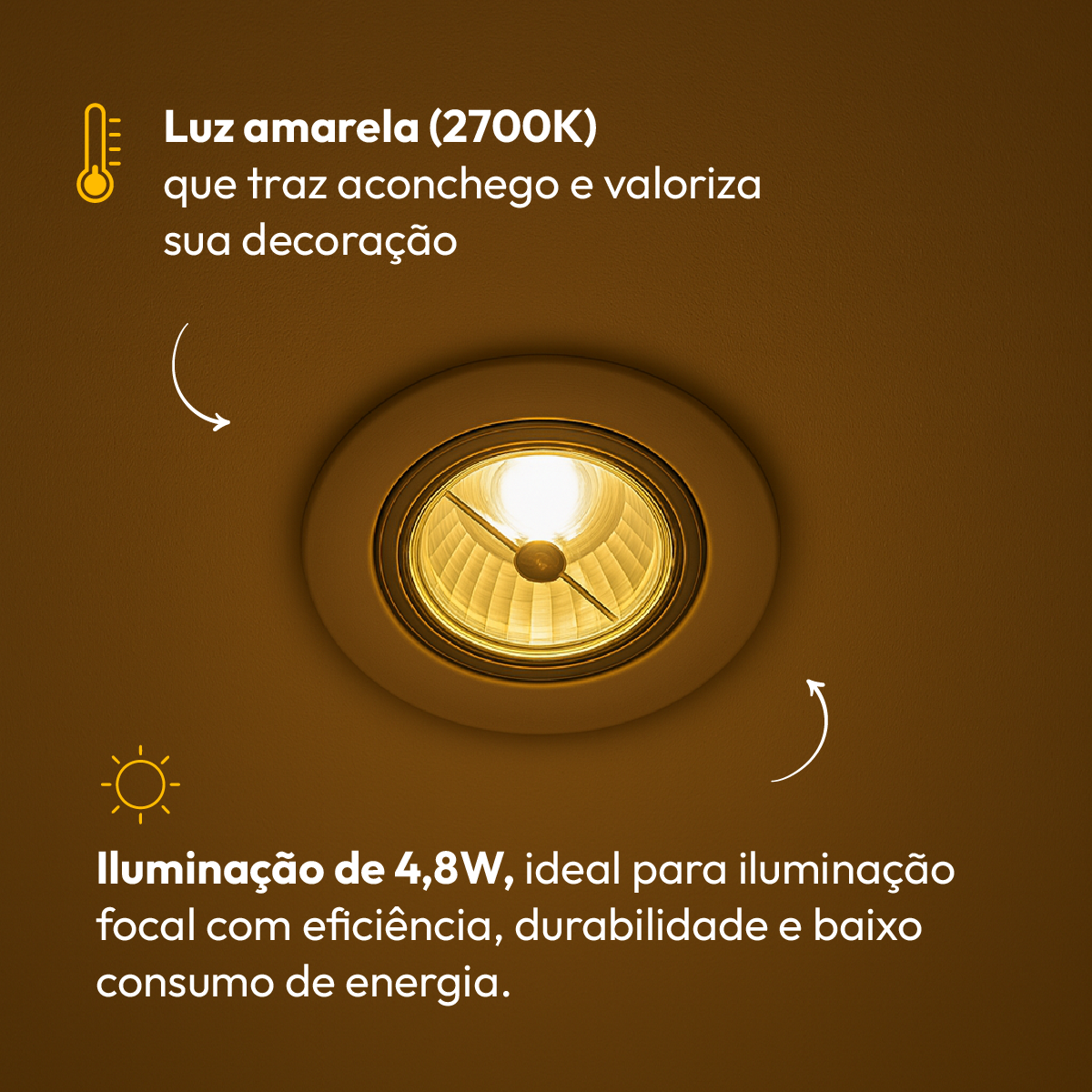 Lâmpada Led Ar70 4.8w Gu10 2700k Branco Quente Bivolt Alut