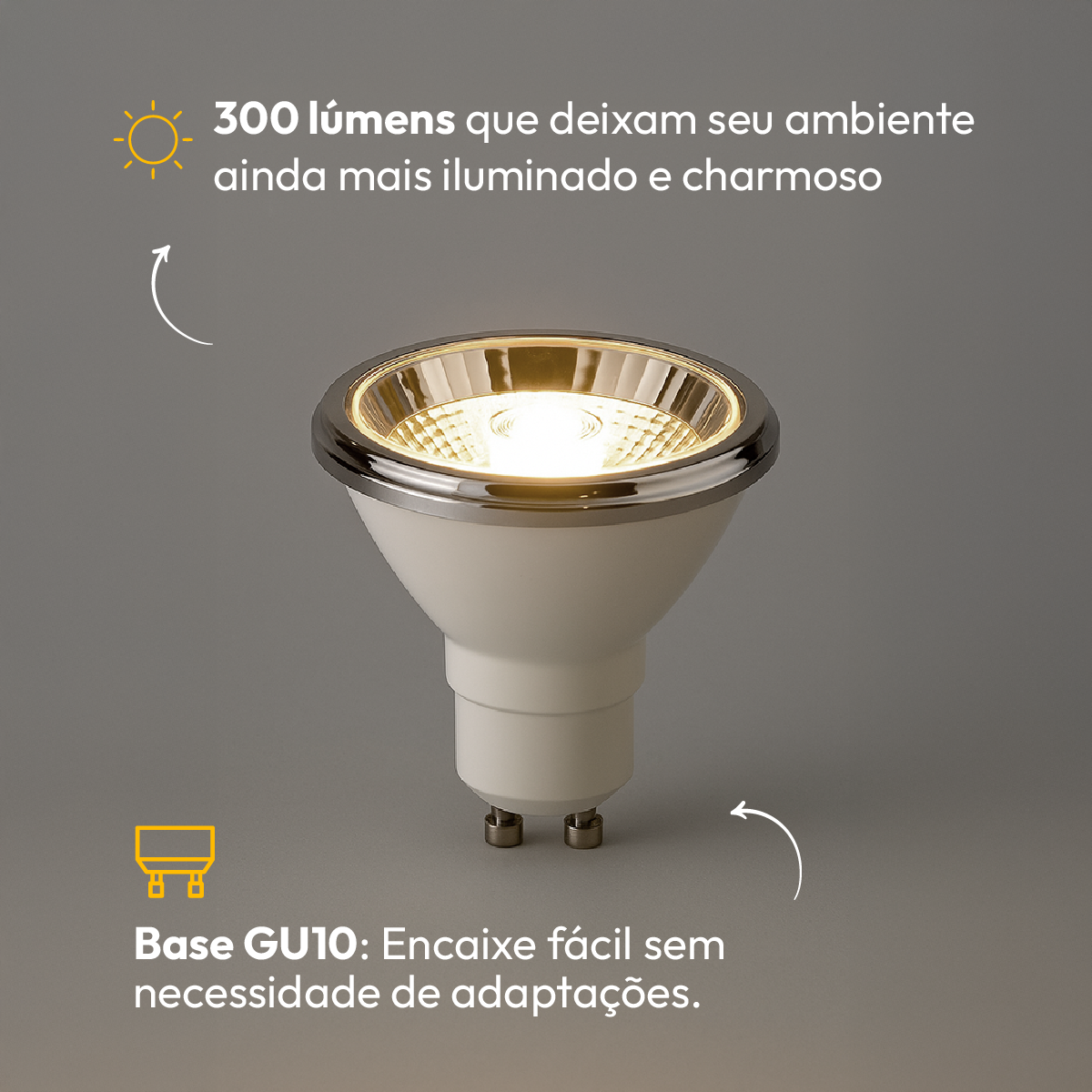 Lâmpada Led Ar70 4.8w Gu10 4000k Branco Neutro Bivolt Alut