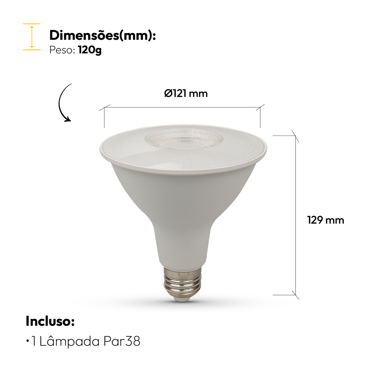 Lâmpada Led Par38 14w 2700k Branco Quente E27 Bivolt Alut