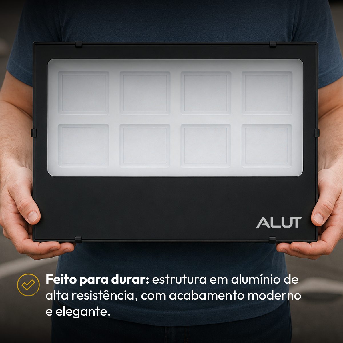Refletor Led Slim 400w 6500k Branco Frio Bivolt IP65 Alut