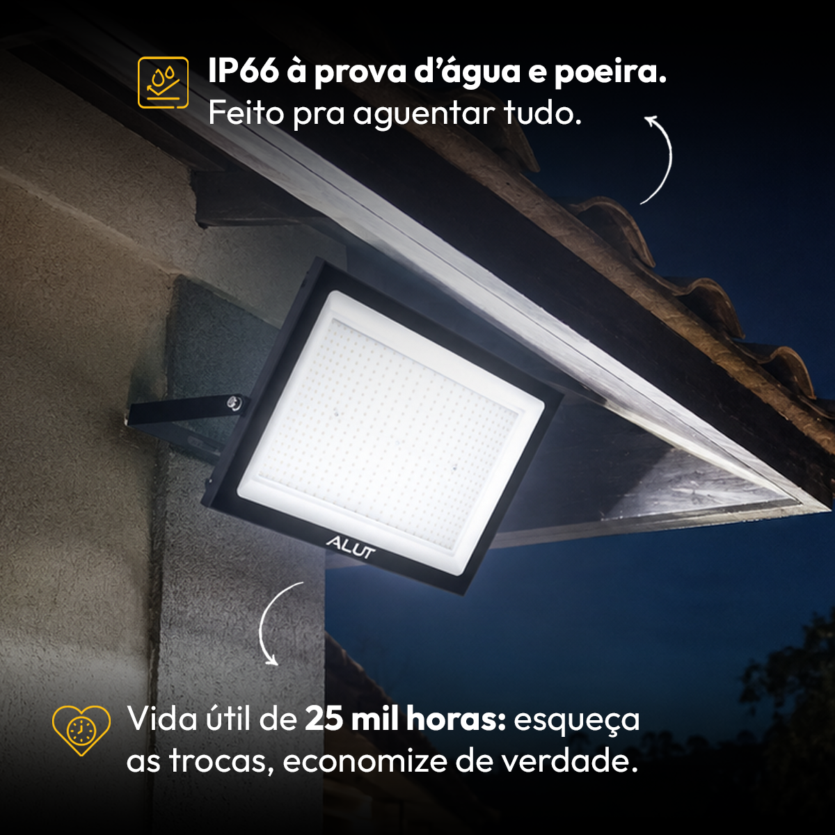 Refletor Led Slim 500w 6500k Branco Frio Bivolt IP65 Alut