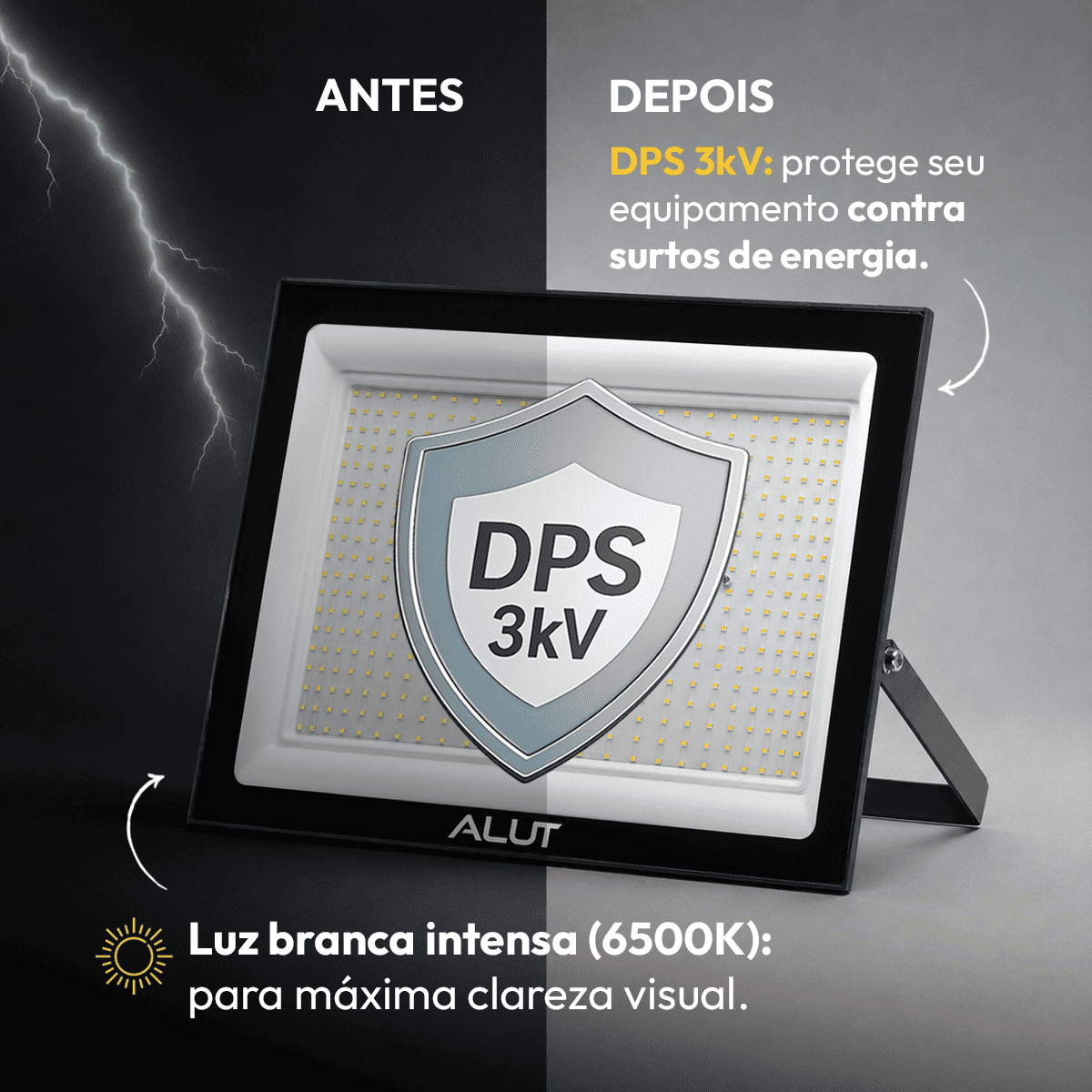 Refletor Led Slim 500w 6500k Branco Frio Bivolt IP65 Alut - NEO Avant