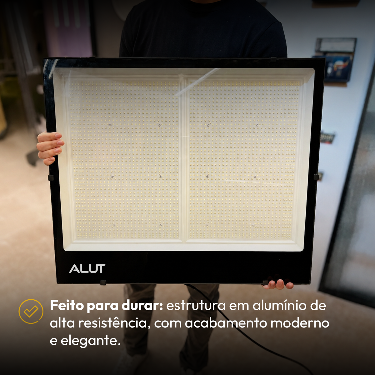 Refletor Led Slim 1000w 6500k Branco Frio Bivolt IP65 Alut