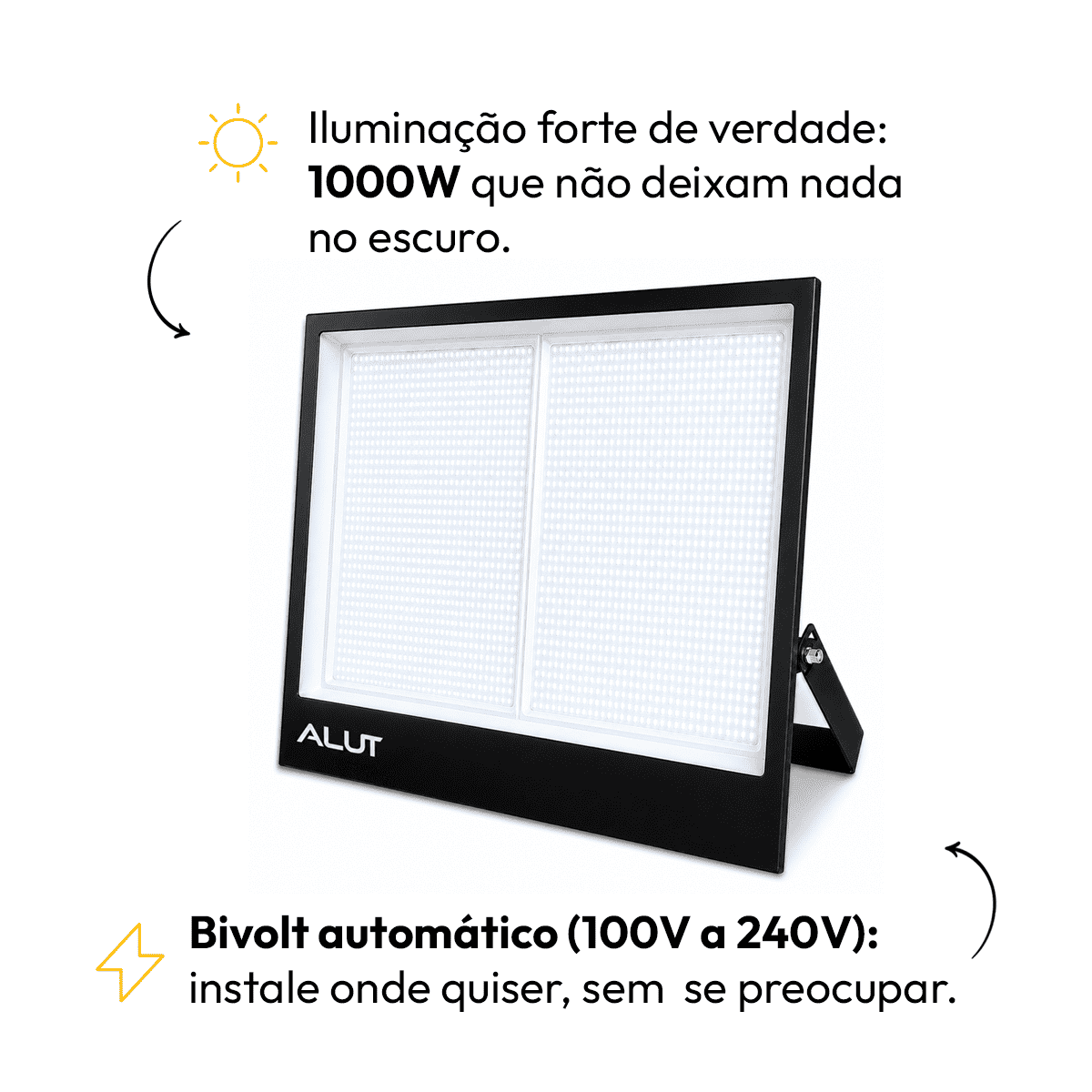 Refletor Led Slim 1000w 6500k Branco Frio Bivolt IP65 Alut - NEO Avant