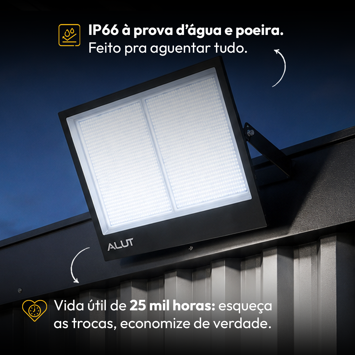 Refletor Led Slim 1000w 6500k Branco Frio Bivolt IP65 Alut