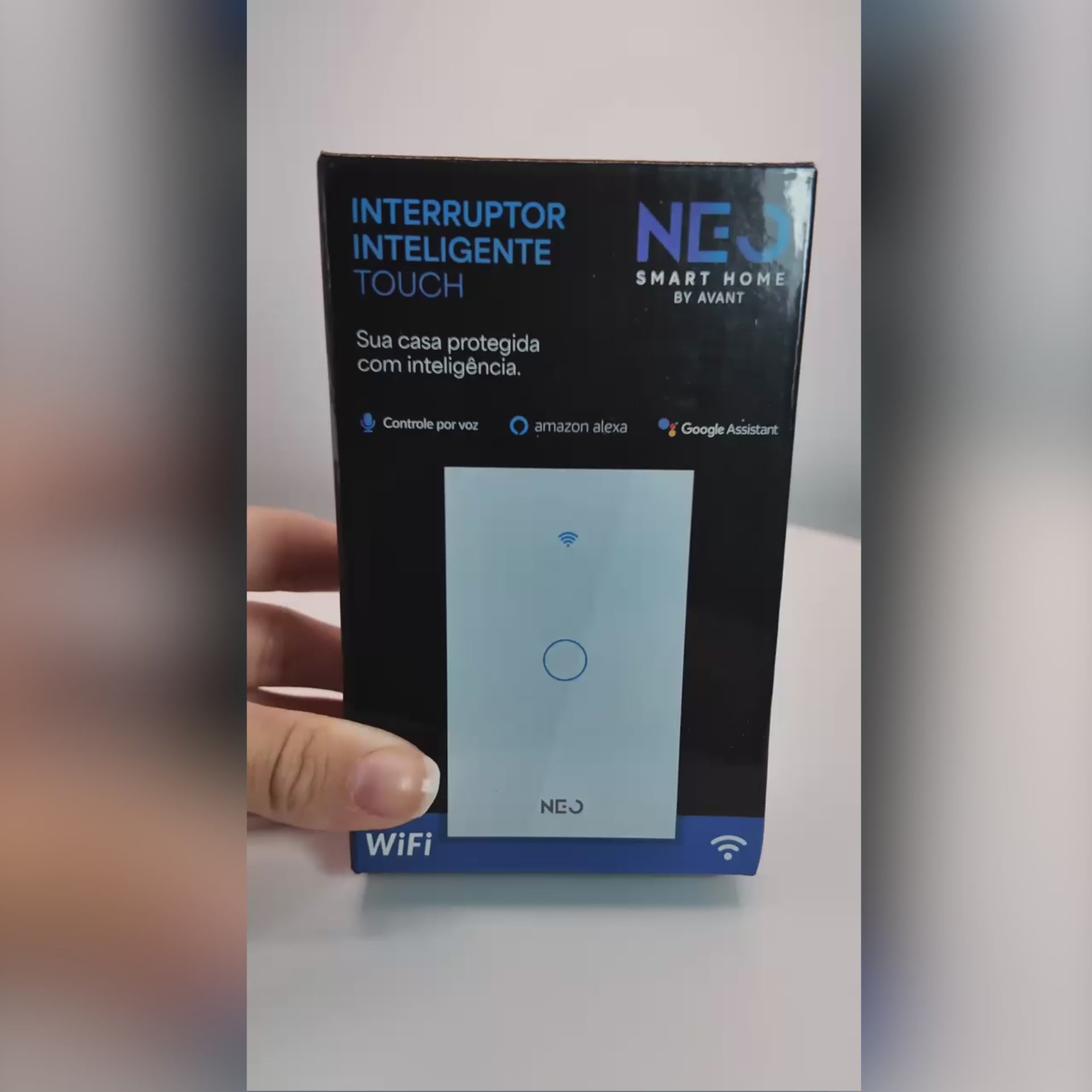 Interruptor Inteligente Smart Wi-Fi 1 Botão 4x2 Bivolt Branco Neo Avant