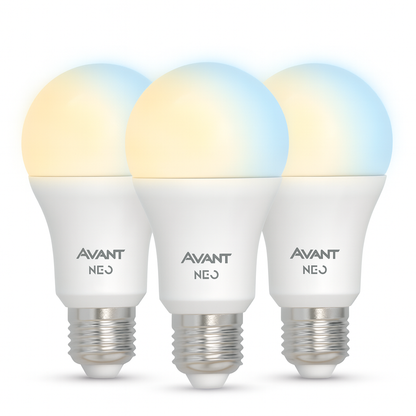Kit 3 Lâmpadas Led Pera Inteligente Wifi 15W Branco Quente a Frio E27 Bivolt Avant Neo - NEO Avant