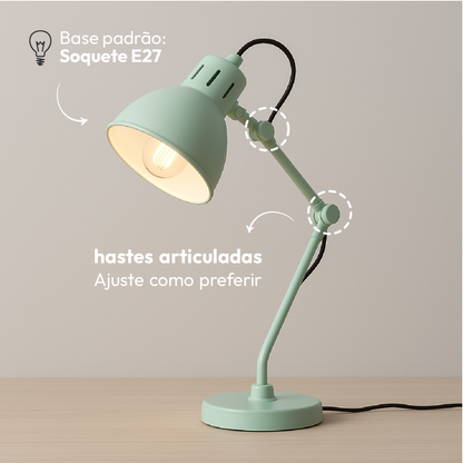 Kit Luminária De Mesa Azul com Lâmpada Pera RGB 15w E27 Neo Avant