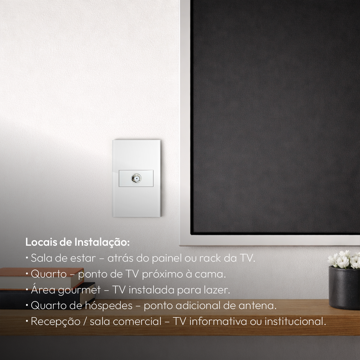Modulo Antena Espelho 4X2 Branco Neo