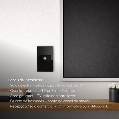 Modulo Antena Espelho 4X2 Preto Neo