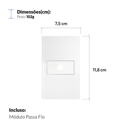 Modulo Passa Fio Espelho 4X2 Branco Neo